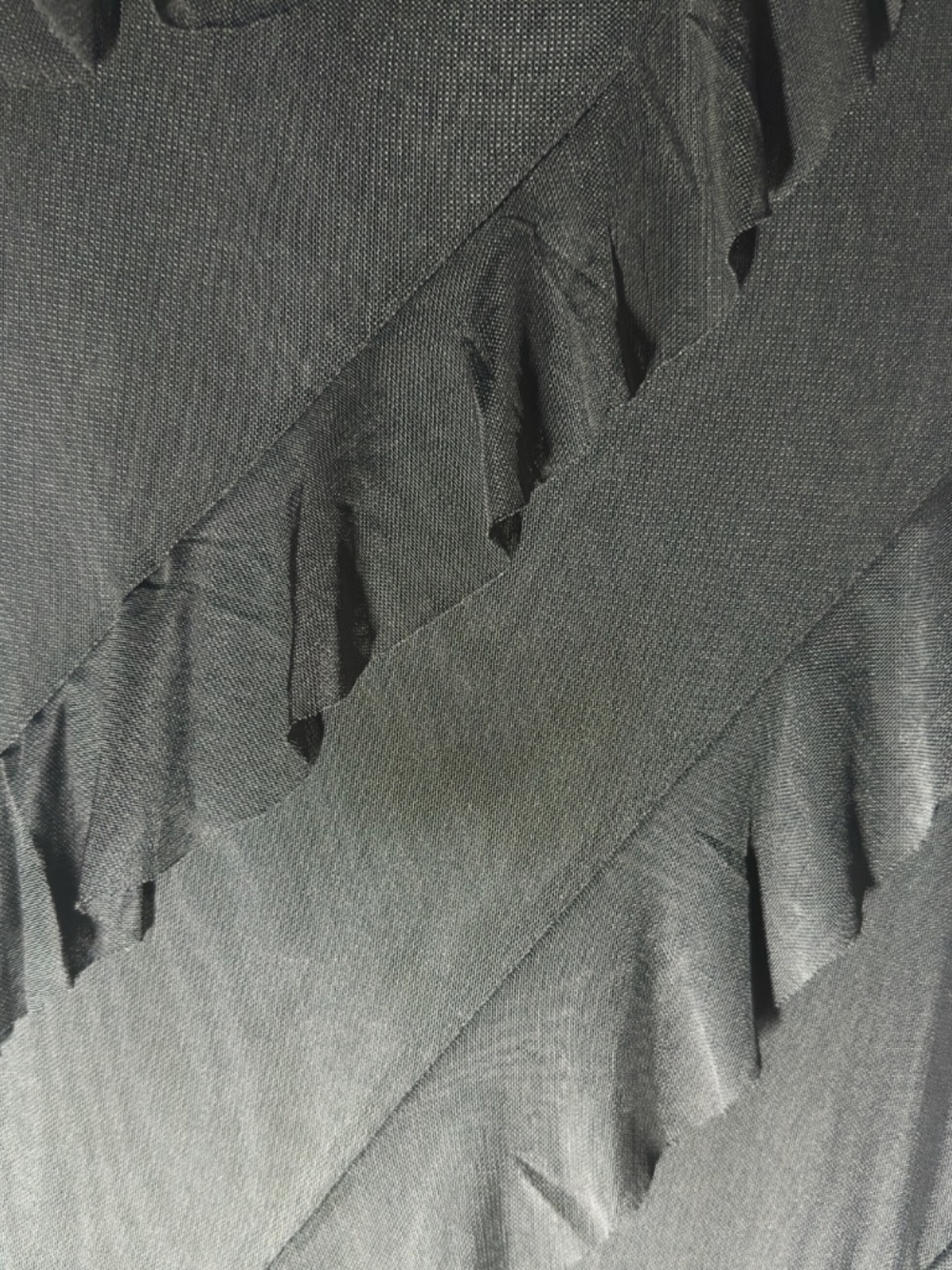 NWOT - Asymmetrical - Mesh Ruffle - Maxi Dress - Black- Size S - Picture 5 of 9